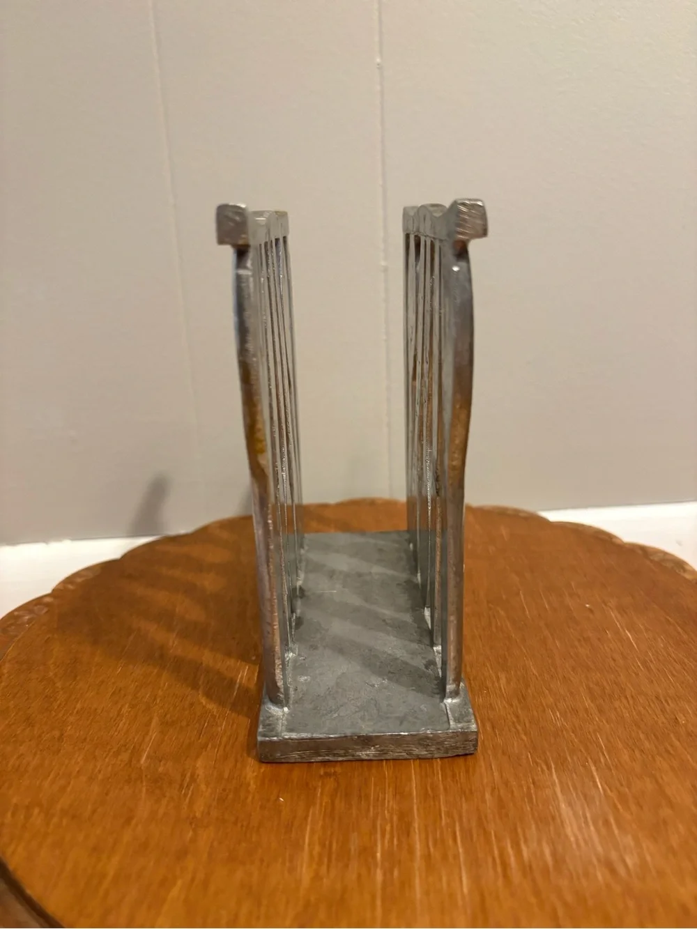 MCM Pewter Napkin Holder - Forks and Spoons